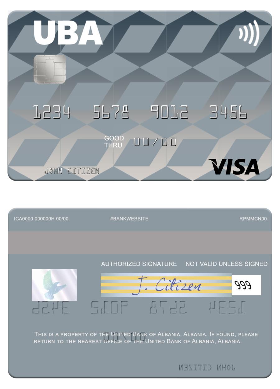 Albania United Bank of Albania visa card